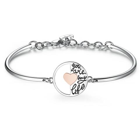 71933 8053851048600 BHK313 BRACCIALE CHAKRA IN ACCIAIO CON CUORE IN PVD ORO R