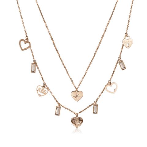 75068 8053851501914 BAH17 COLLANA CHANT IN ACCIAIO E PVD ORO ROSA CON MEDAGL