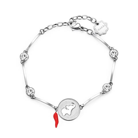 80962 8053851517182 BHKB043 BRACCIALE CHAKRA IN ACCIAIO, MEDAGLIETTA ELEFANTE