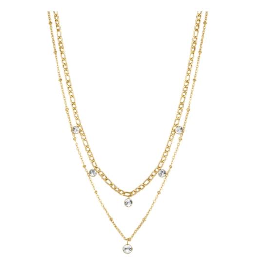 83343 8053851527495 BYM82 COLLANA SYMPHONIA IN ACCIAIO,PVD ORO E CRISTALLI