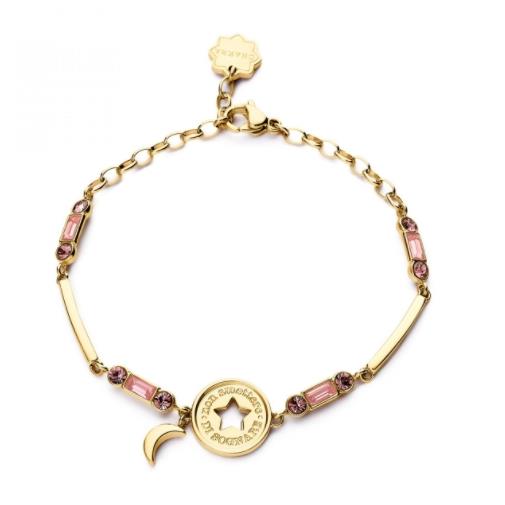 87194 8053851533830 BHKB107 BRACCIALE CHAKRA IN ACCIAIO, PVD ORO, CON STELLA E
