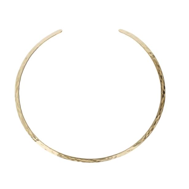 94218 8054704162061 WSET00336.YG HAMMERED COLLAR NECKLACE
